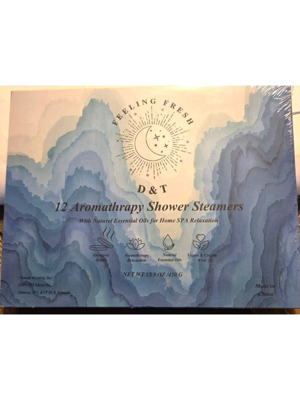 D&T 12pc Aromatherapy Shower Steamers Natural Essential Oils Home Spa Relaxation